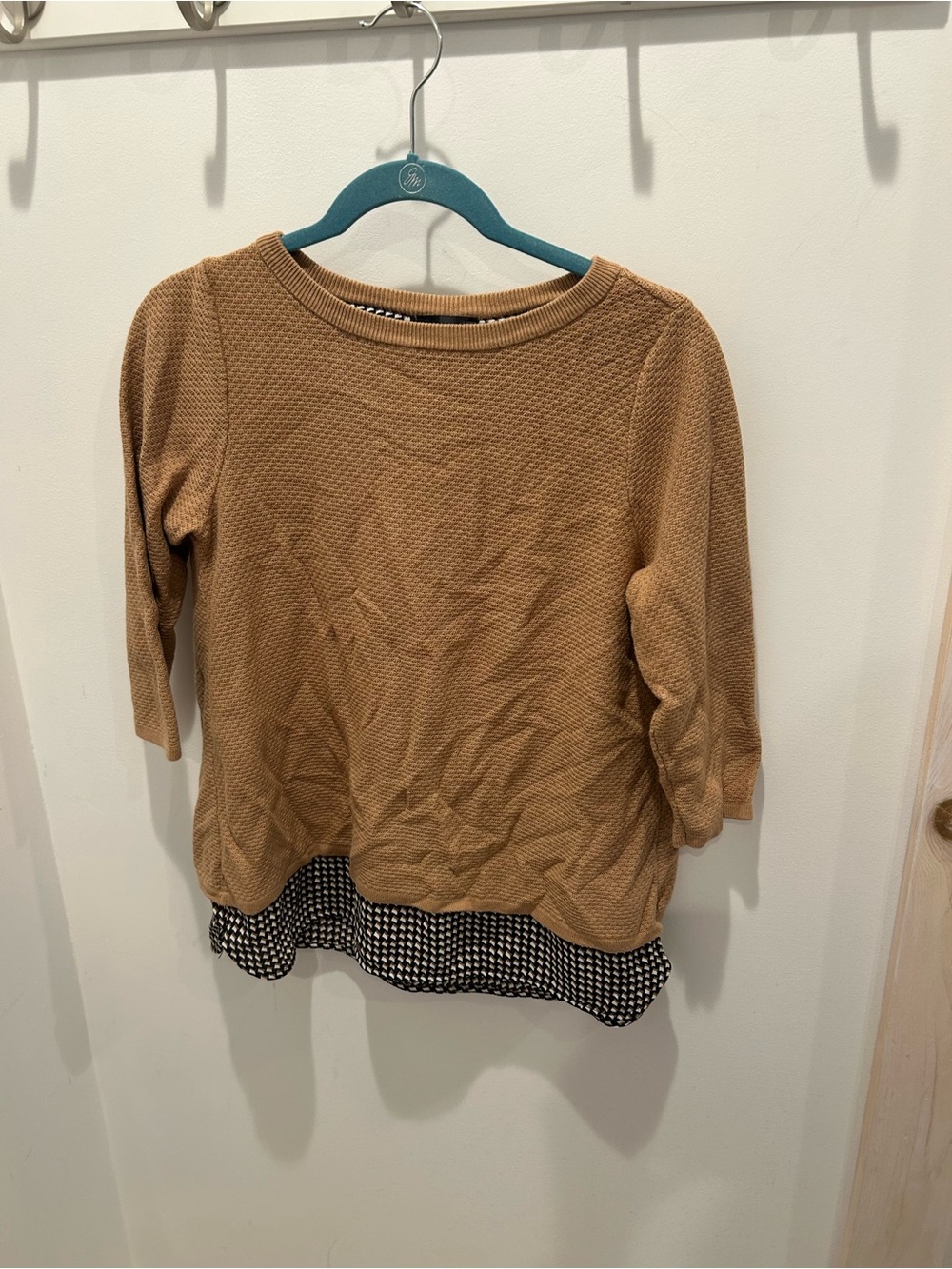 The Limited Tan Pullover Sweater With Under Blouse Size Small